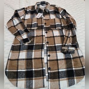 Plaid Button-Up Shirt Shacket
